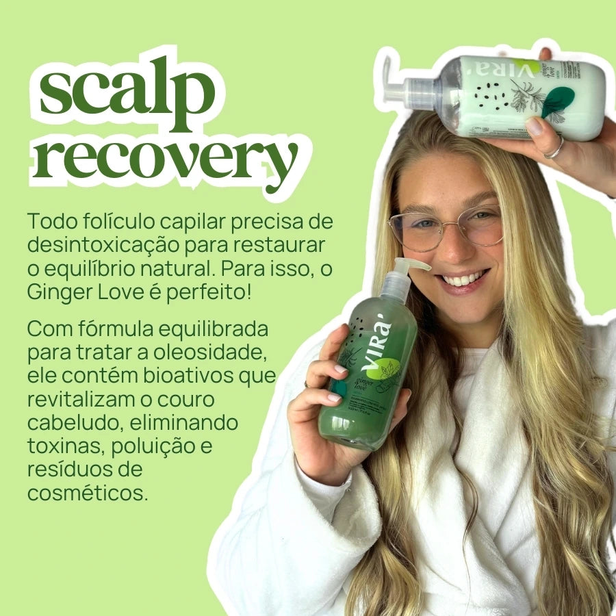 KIT GINGER LOVE: shampoo + máscara condicionante detox hidratante 300ml
