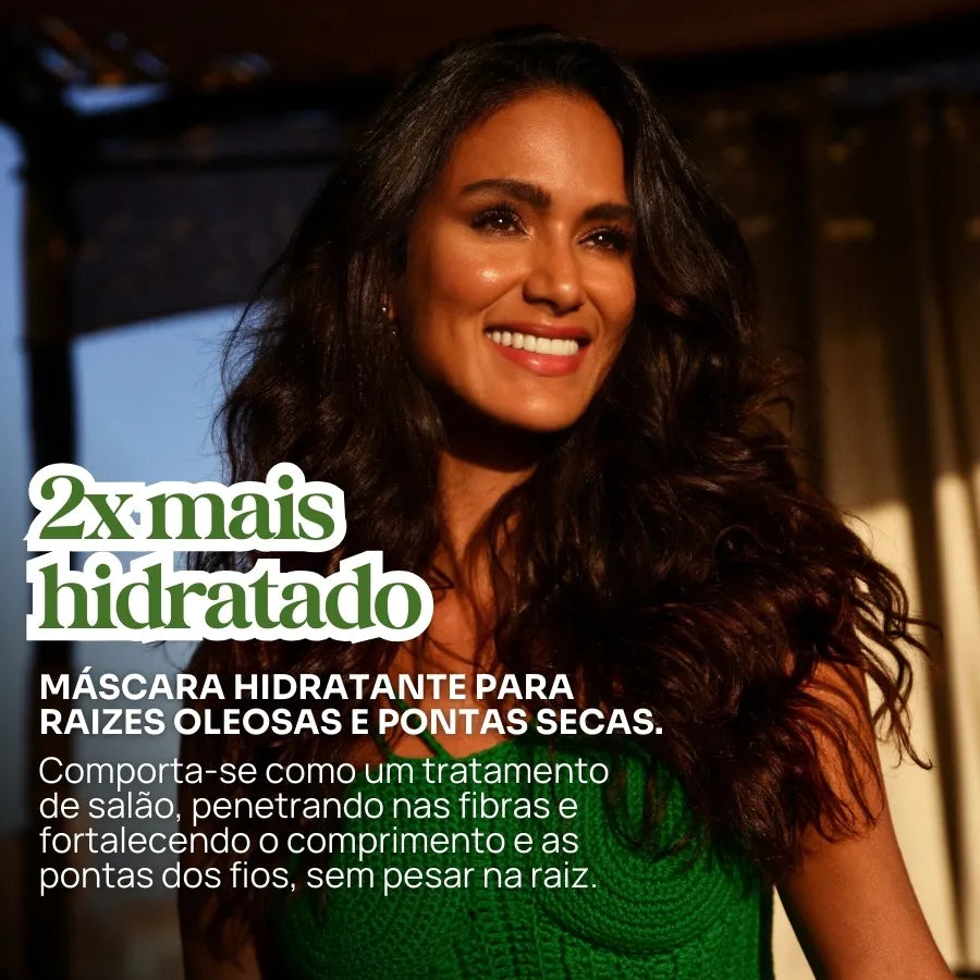 TRIO GLOW DETOX: shampoo + máscara detox 300ml + leave-in termoprotetor 200ml