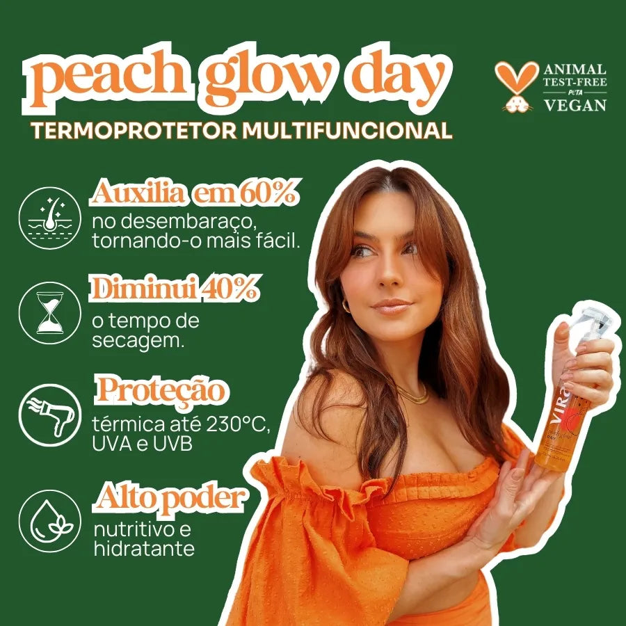 TRIO GLOW DETOX: shampoo + máscara detox 300ml + leave-in termoprotetor 200ml