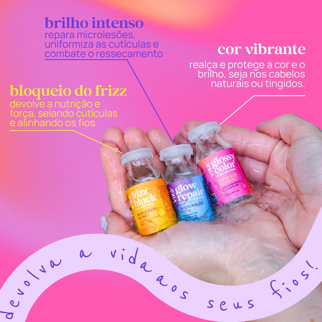 CRONOGRAMA FINALIZA & CUIDA: sérum finalizador + cera antifrizz + leave-in + trio de ampolas (+ganhe escova finalizadora)