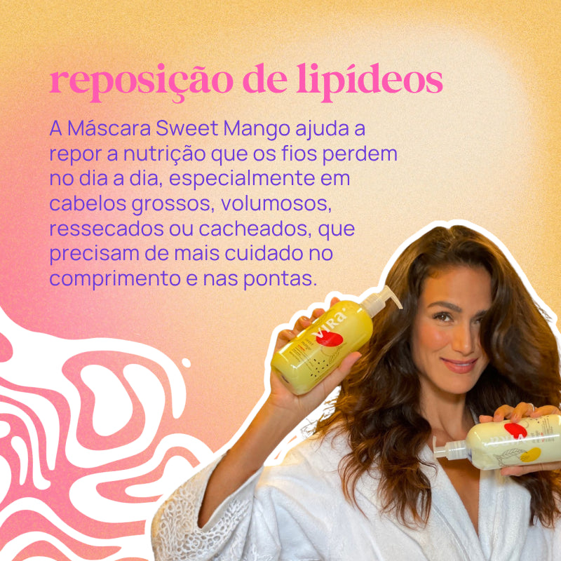 KIT SWEET MANGO: shampoo + máscara condicionante nutrição 300ml