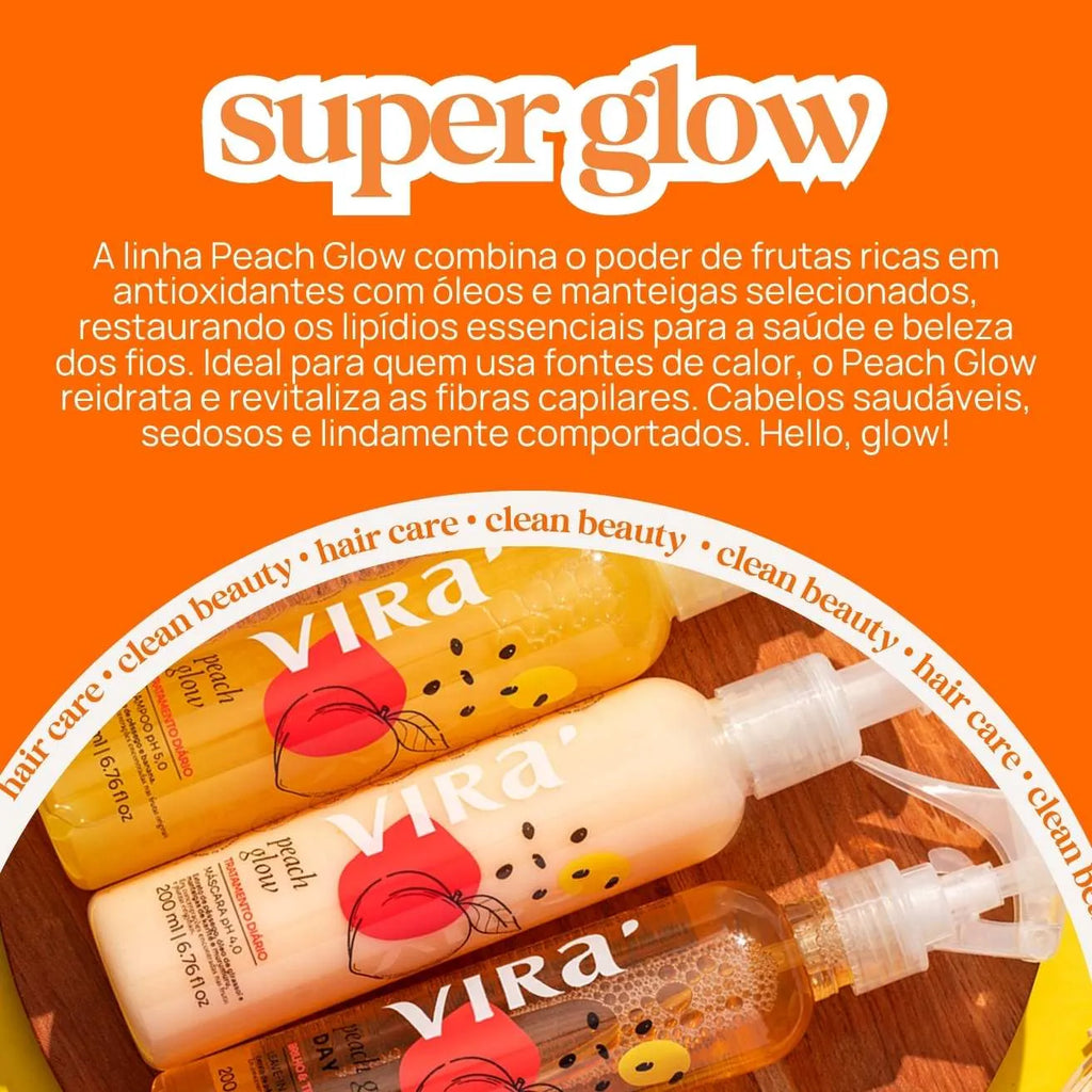 TRIO GLOW SEM FRIZZ: shampoo + máscara hidronutrição 200ml + leave-in termoprotetor 200ml