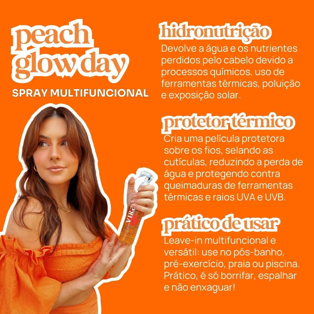 TRIO GLOW SEM FRIZZ: shampoo + máscara hidronutrição 200ml + leave-in termoprotetor 200ml