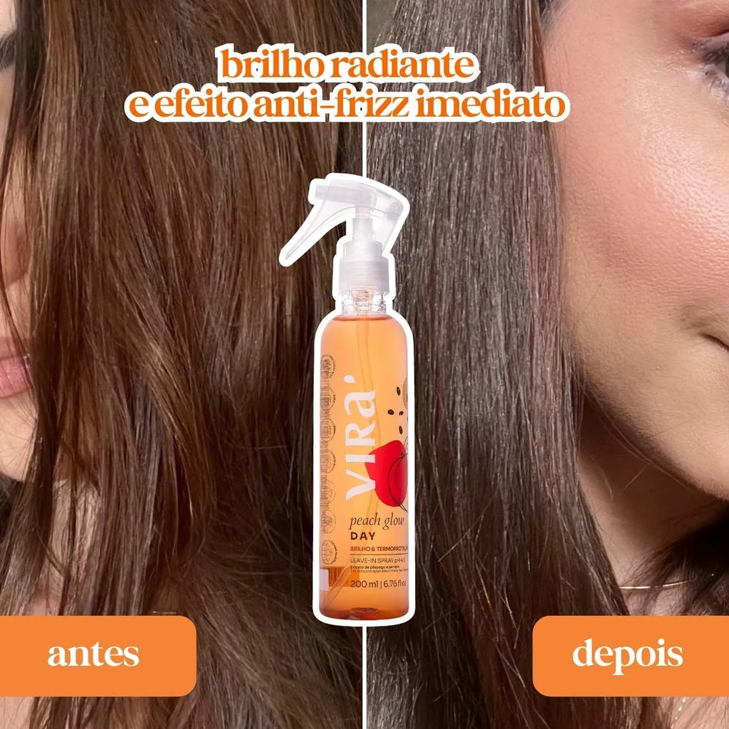 CRONOGRAMA GLOW HIDRONUTRITIVO: shampoo + máscara condicionante + leave-in termoprotetor + tônico