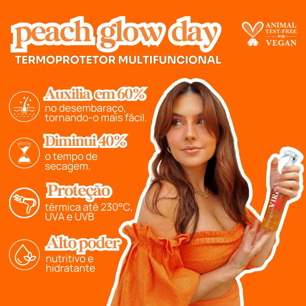 CRONOGRAMA GLOW HIDRONUTRITIVO: shampoo + máscara condicionante + leave-in termoprotetor + tônico