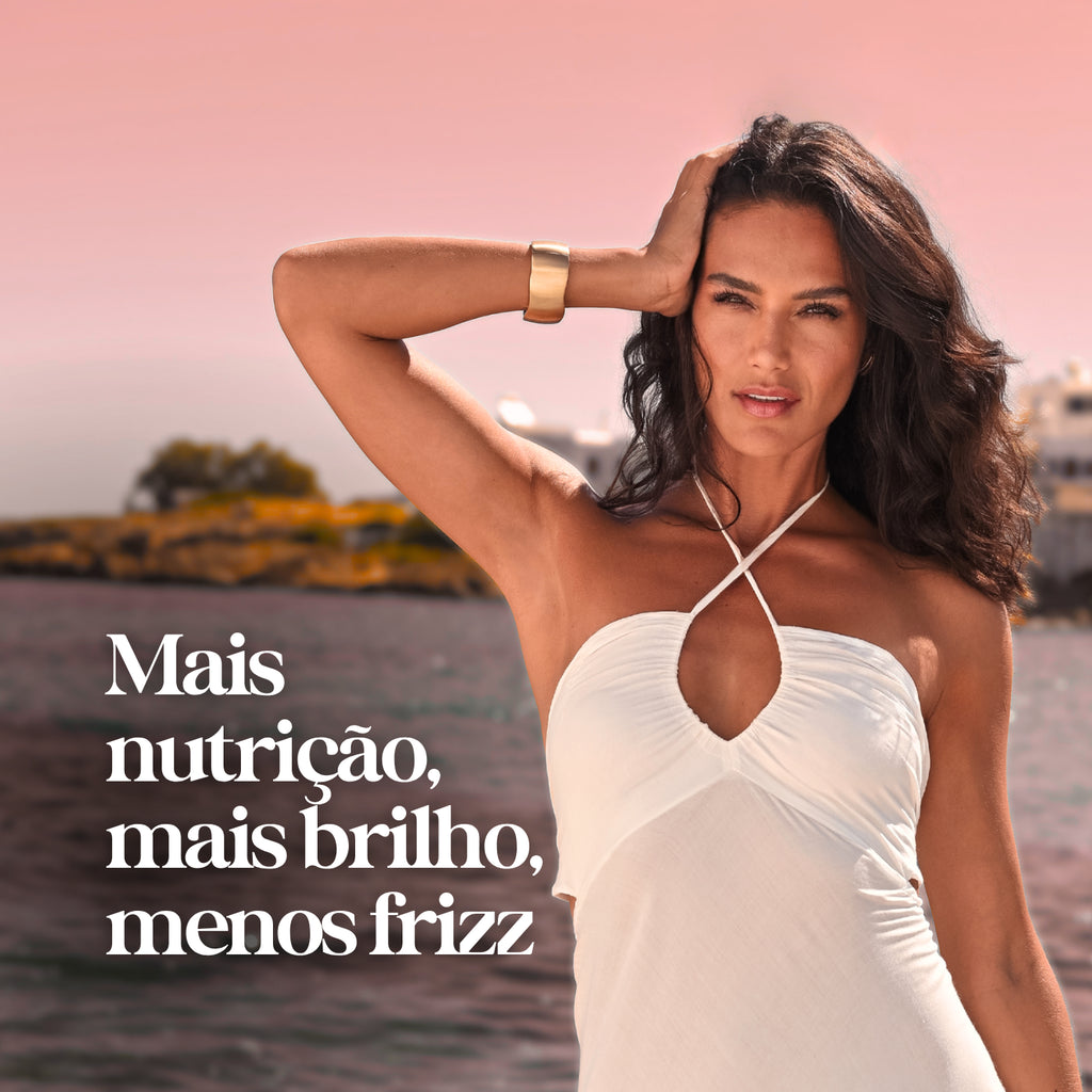TRIO GLOW SEM FRIZZ: shampoo + máscara hidronutrição 300ml + leave-in termoprotetor 200ml
