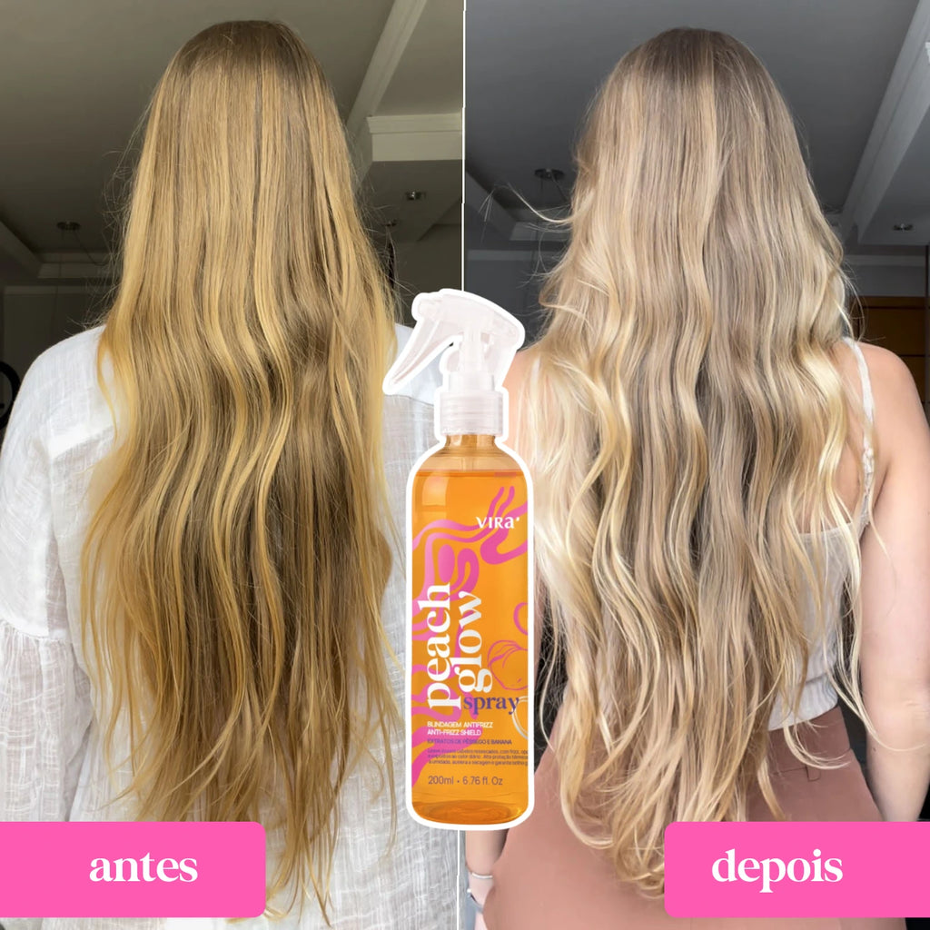 TRIO GLOW SEM FRIZZ: shampoo + máscara hidronutrição 300ml + leave-in termoprotetor 200ml