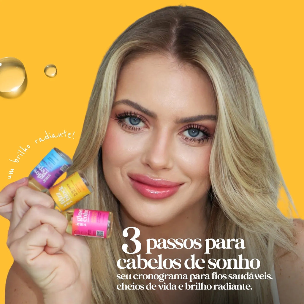 KIT S.O.S. BRILHO & REPARAÇÃO: sérum finalizador + trio de ampolas