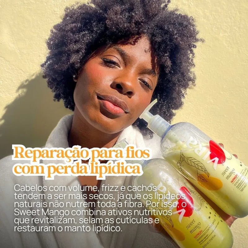 TRIO GLOW NUTRITIVO: shampoo + máscara nutrição 300ml + leave-in termoprotetor 200ml