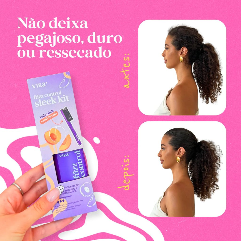 TRIO PRÉ-TREINO: sérum finalizador + cera antifrizz + leave-in termoprotetor (+ ganhe escova finalizadora)
