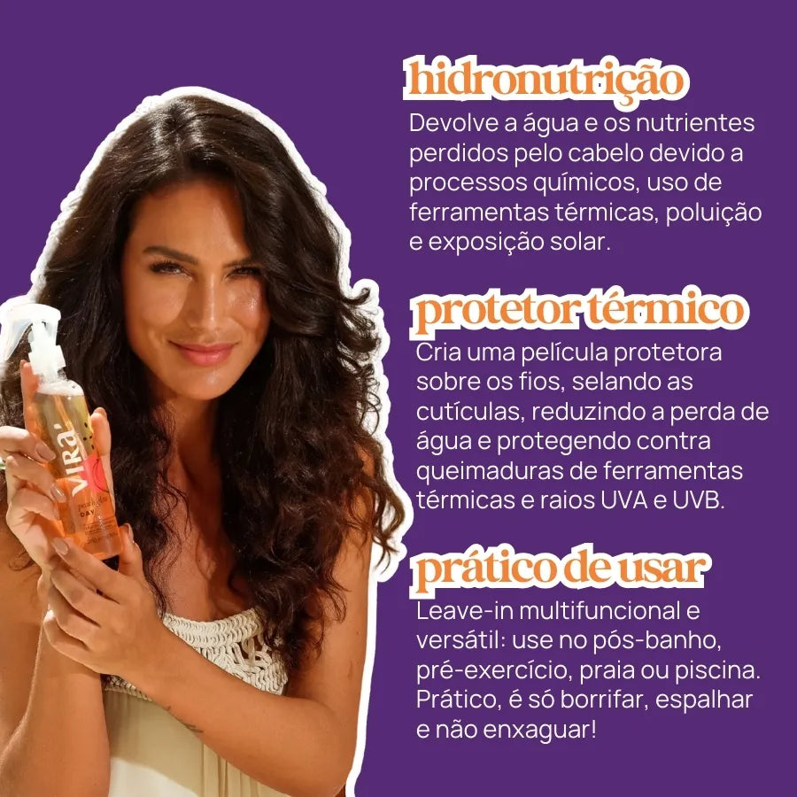 TRIO GLOW RECONSTRUTOR: shampoo + máscara reconstrução 300ml + leave-in termoprotetor 200ml