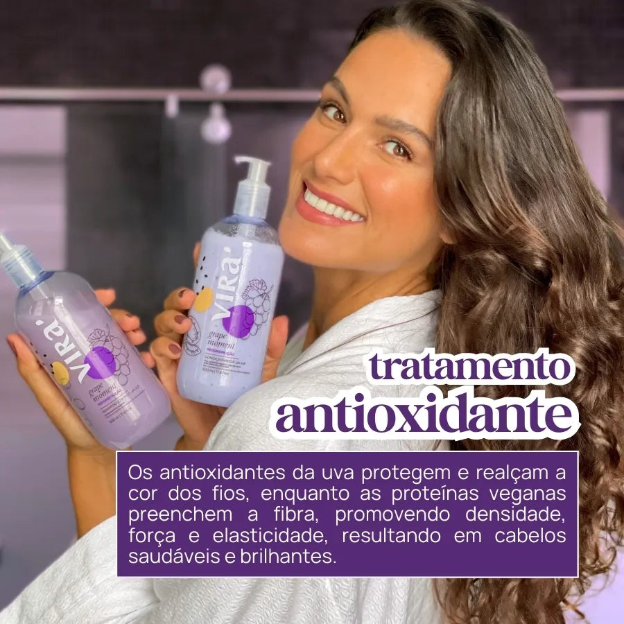 KIT GRAPE MOMENT: shampoo + máscara condicionante reconstrução 300ml
