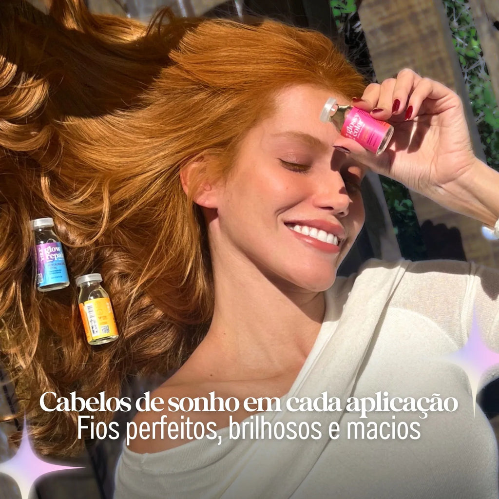 TRIO S.O.S. BRILHO ALINHADO: sérum finalizador + cera antifrizz + trio de ampolas