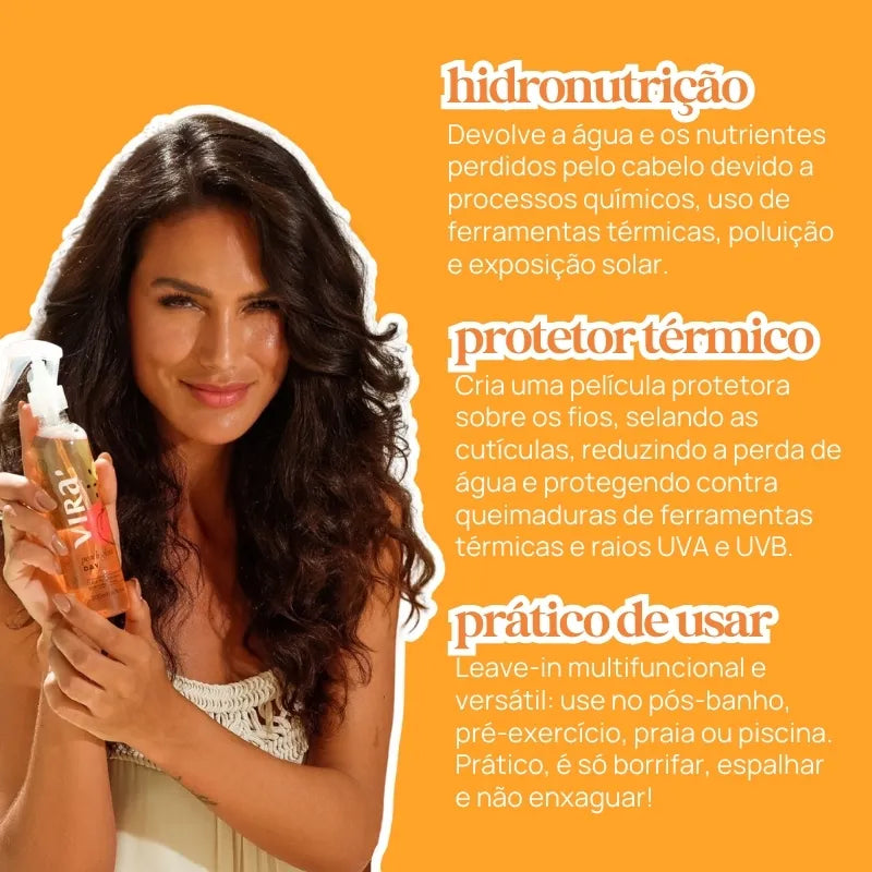 TRIO GLOW NUTRITIVO: shampoo + máscara nutrição 300ml + leave-in termoprotetor 200ml