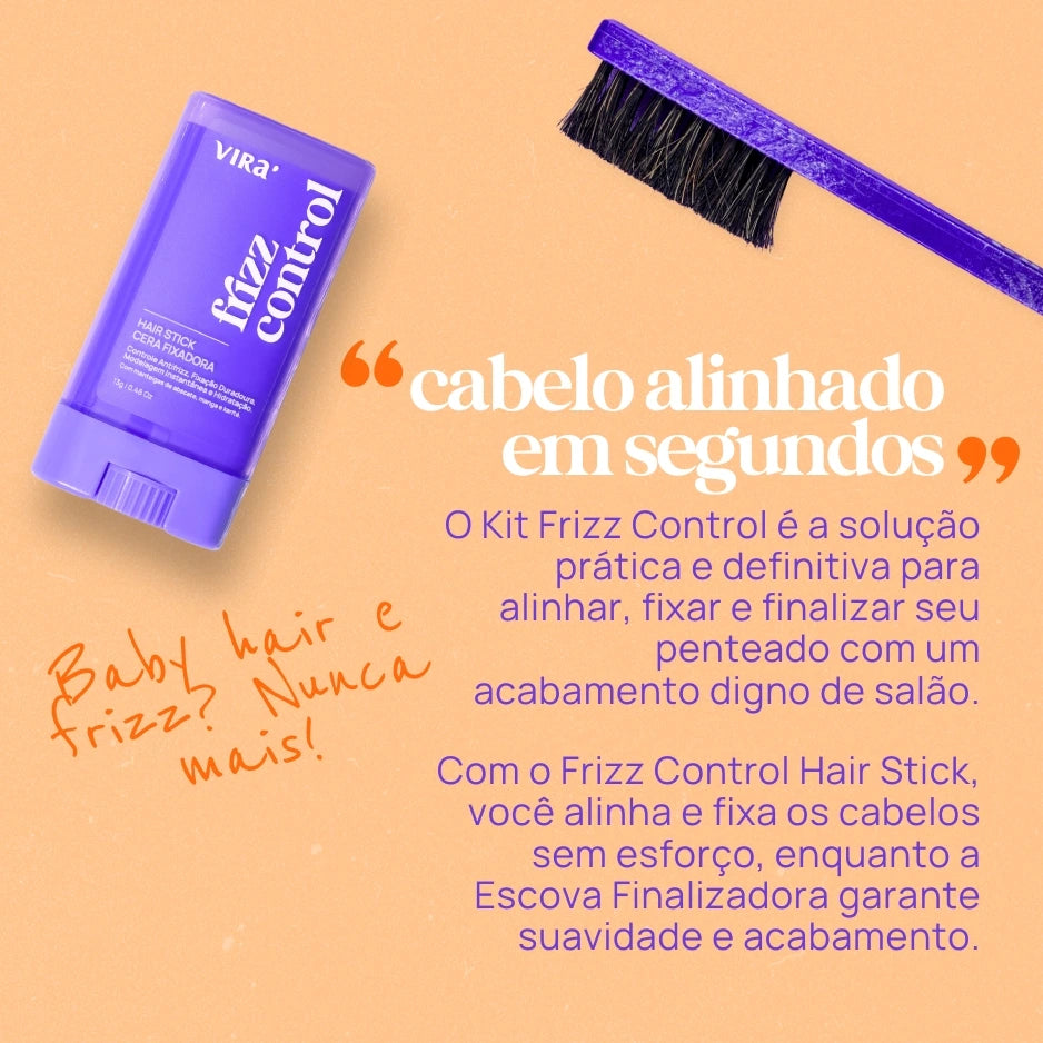 KIT FRIZZ CONTROL: cera antifrizz + escova finalizadora