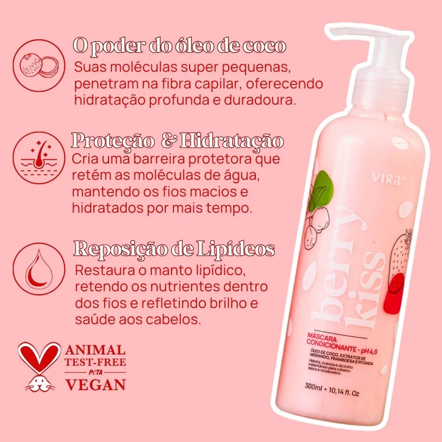 BERRY KISS MÁSCARA CONDICIONANTE HIDRATANTE 300ml