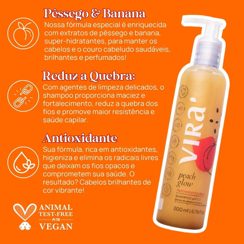 PEACH GLOW SHAMPOO HIDRONUTRITIVO ANTIFRIZZ 200ml
