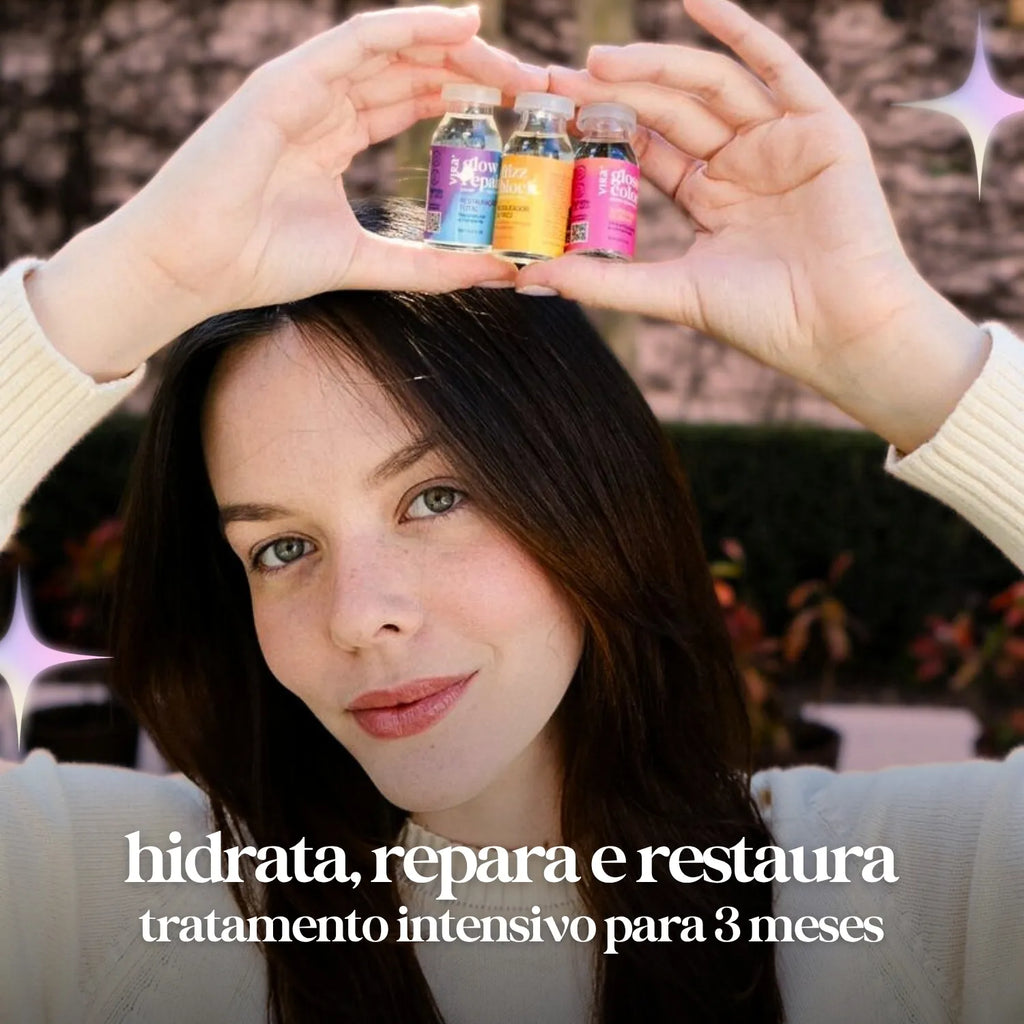 KIT ADEUS FRIZZ: cera antifrizz + trio de ampolas