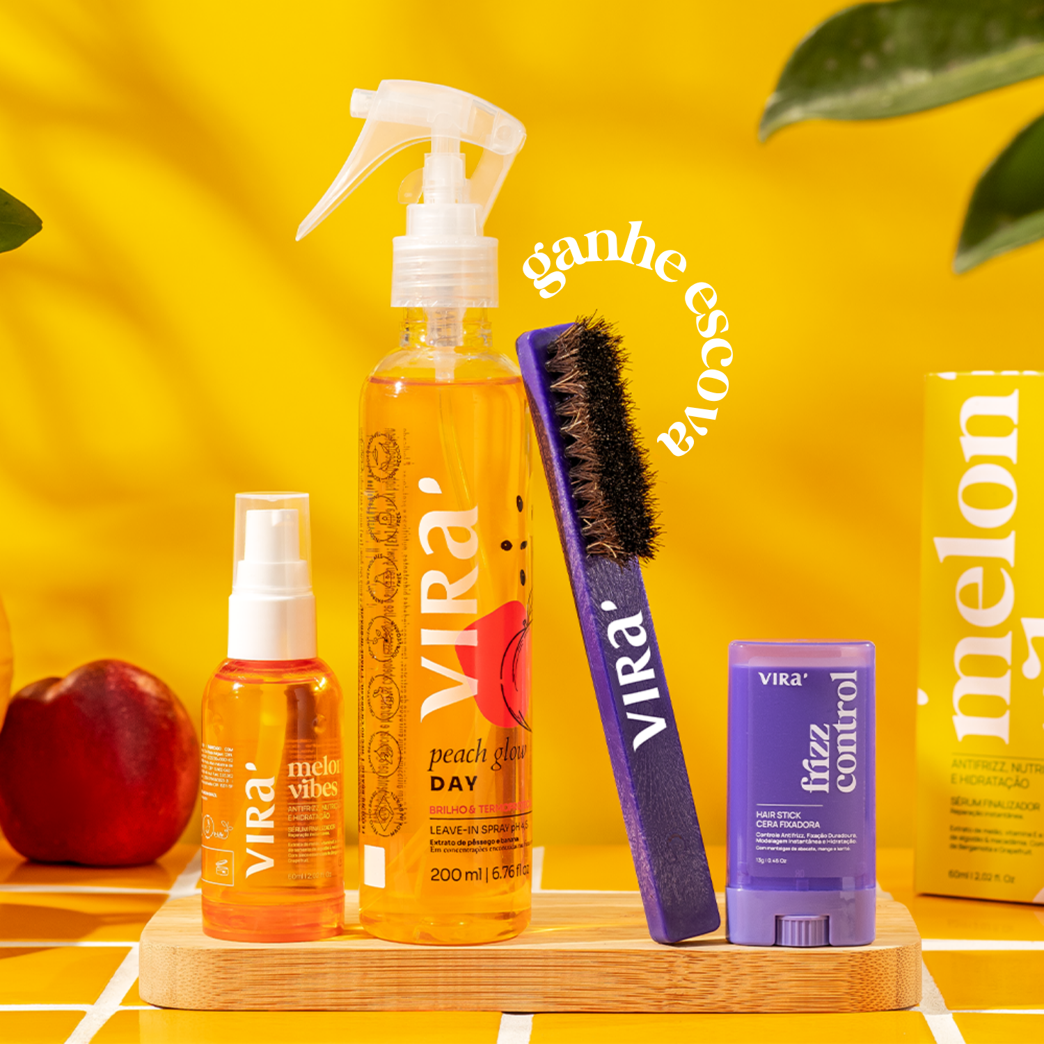 TRIO PRÉ-TREINO: sérum finalizador + cera antifrizz + leave-in termoprotetor (+ ganhe escova)