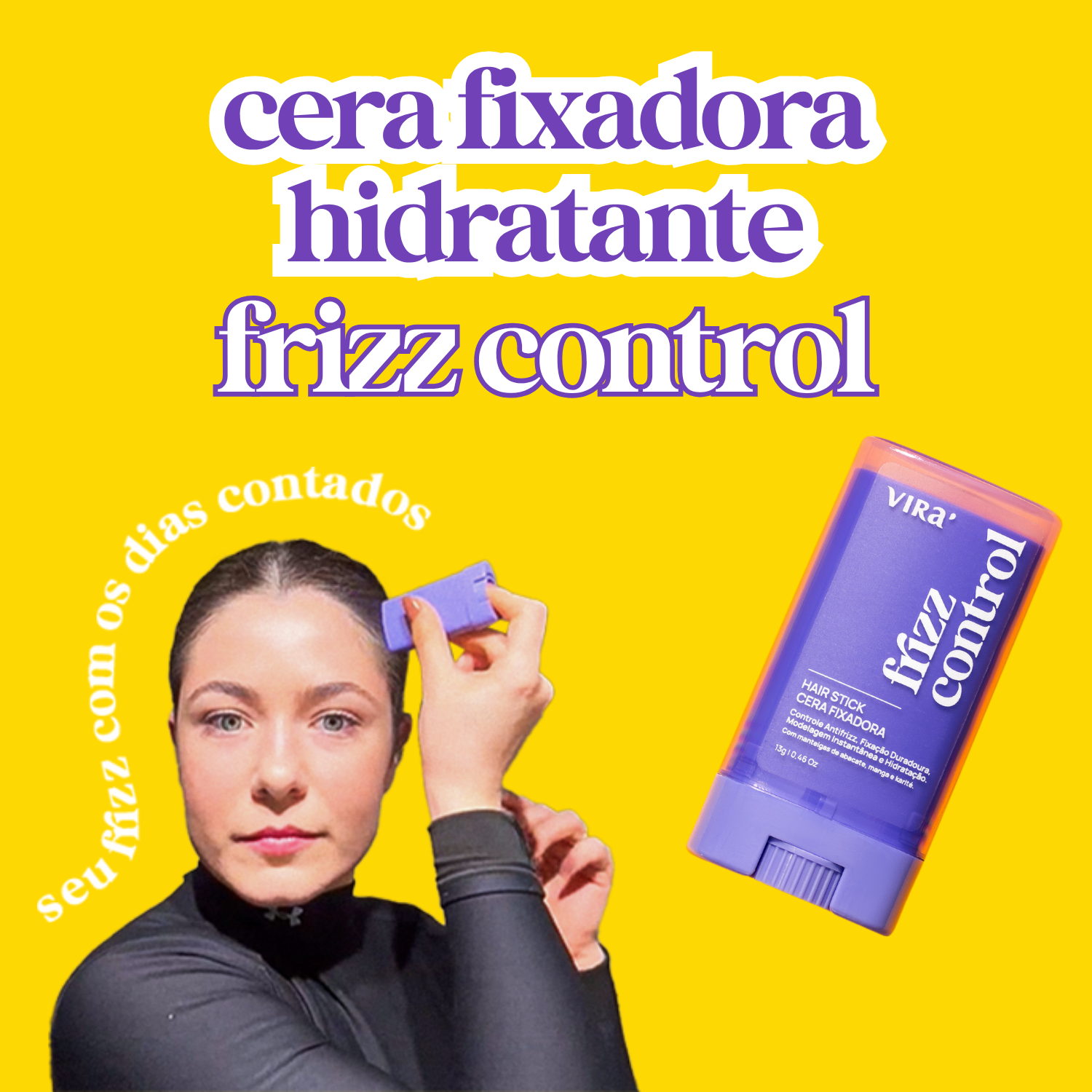 TRIO S.O.S. BRILHO ALINHADO: sérum finalizador + cera antifrizz + trio de ampolas