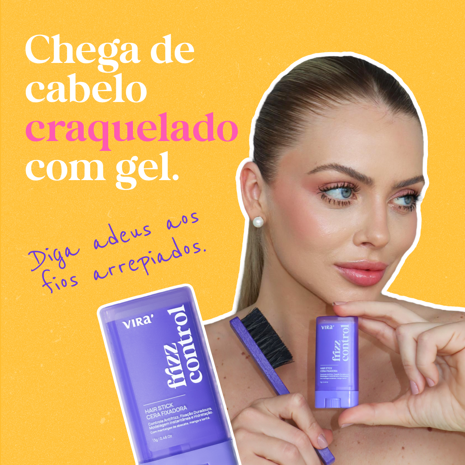 KIT FRIZZ CONTROL: cera antifrizz + escova finalizadora