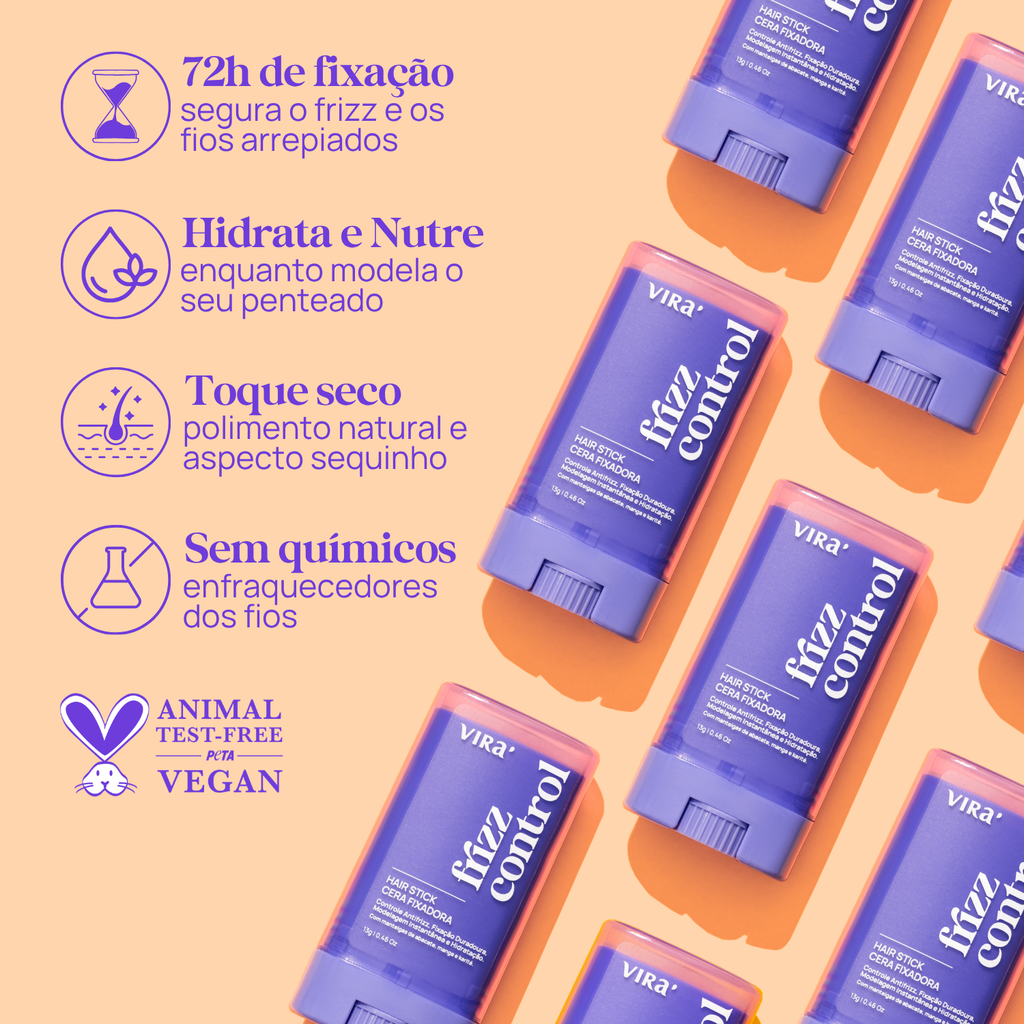 KIT FRIZZ CONTROL: cera antifrizz + escova finalizadora