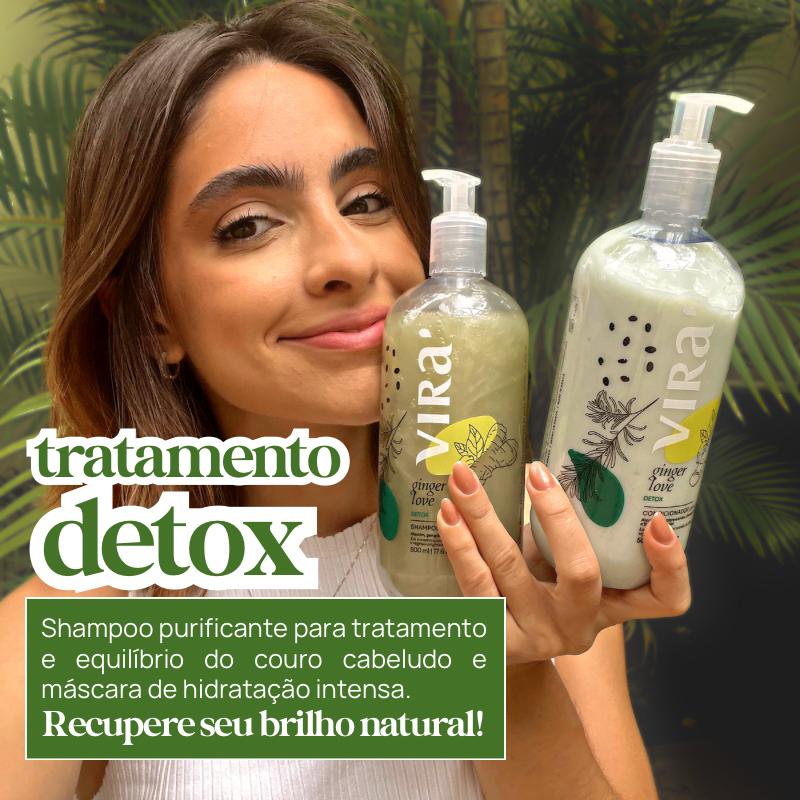 TRIO GINGER LOVE: shampoo + máscara condicionante detox hidratante 300ml (+ 50%off no 2º shampoo)