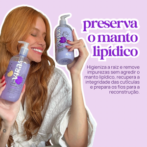 TRIO GRAPE MOMENT: shampoo + máscara condicionante reconstrução 300ml (+ 50%off no 2º shampoo)