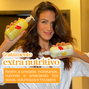 TRIO SWEET MANGO: shampoo + máscara condicionante nutrição 300ml (+ 50%off no 2º shampoo)