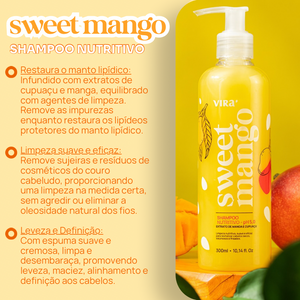 TRIO SWEET MANGO: shampoo + máscara condicionante nutrição 300ml (+ 50%off no 2º shampoo)