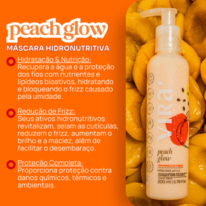 KIT PEACH GLOW: shampoo + máscara condicionante hidronutrição 200ml