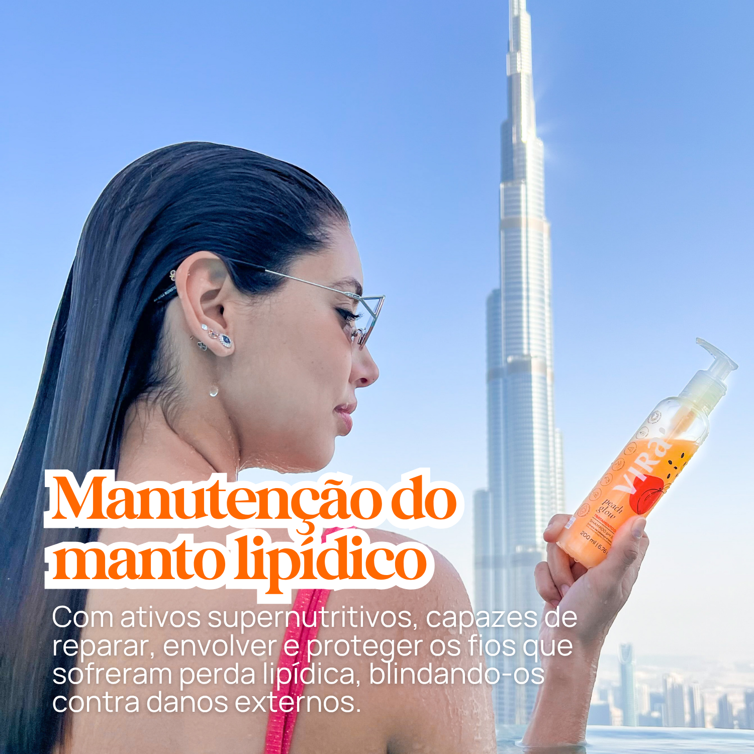 TRIO GLOW SEM FRIZZ: shampoo + máscara hidronutrição 300ml + leave-in termoprotetor 200ml