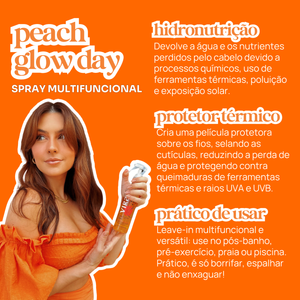 TRIO GLOW SEM FRIZZ: shampoo + máscara hidronutrição 300ml + leave-in termoprotetor 200ml