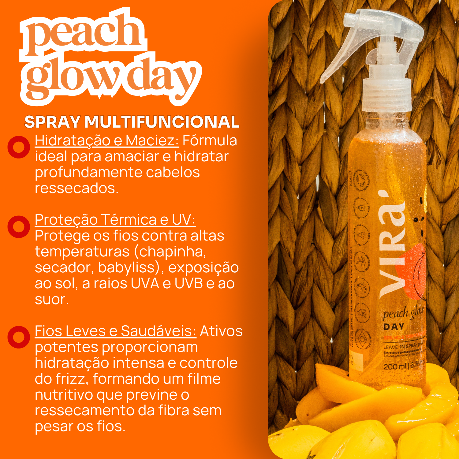 PEACH GLOW LEAVE-IN BLINDAGEM ANTIFRIZZ 200ml