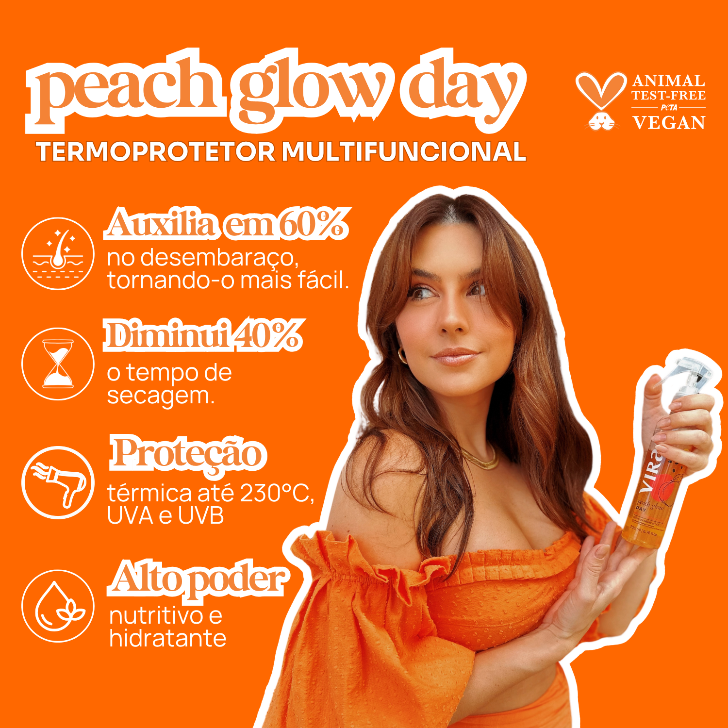 PEACH GLOW LEAVE-IN BLINDAGEM ANTIFRIZZ 200ml