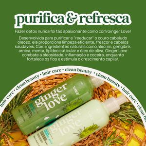 KIT GINGER LOVE: shampoo + máscara condicionante detox hidratante 300ml