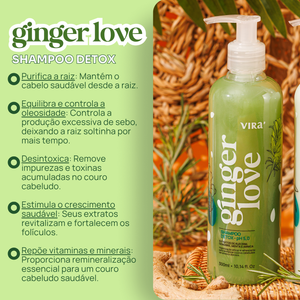 TRIO GLOW DETOX: shampoo + máscara detox 300ml + leave-in termoprotetor 200ml