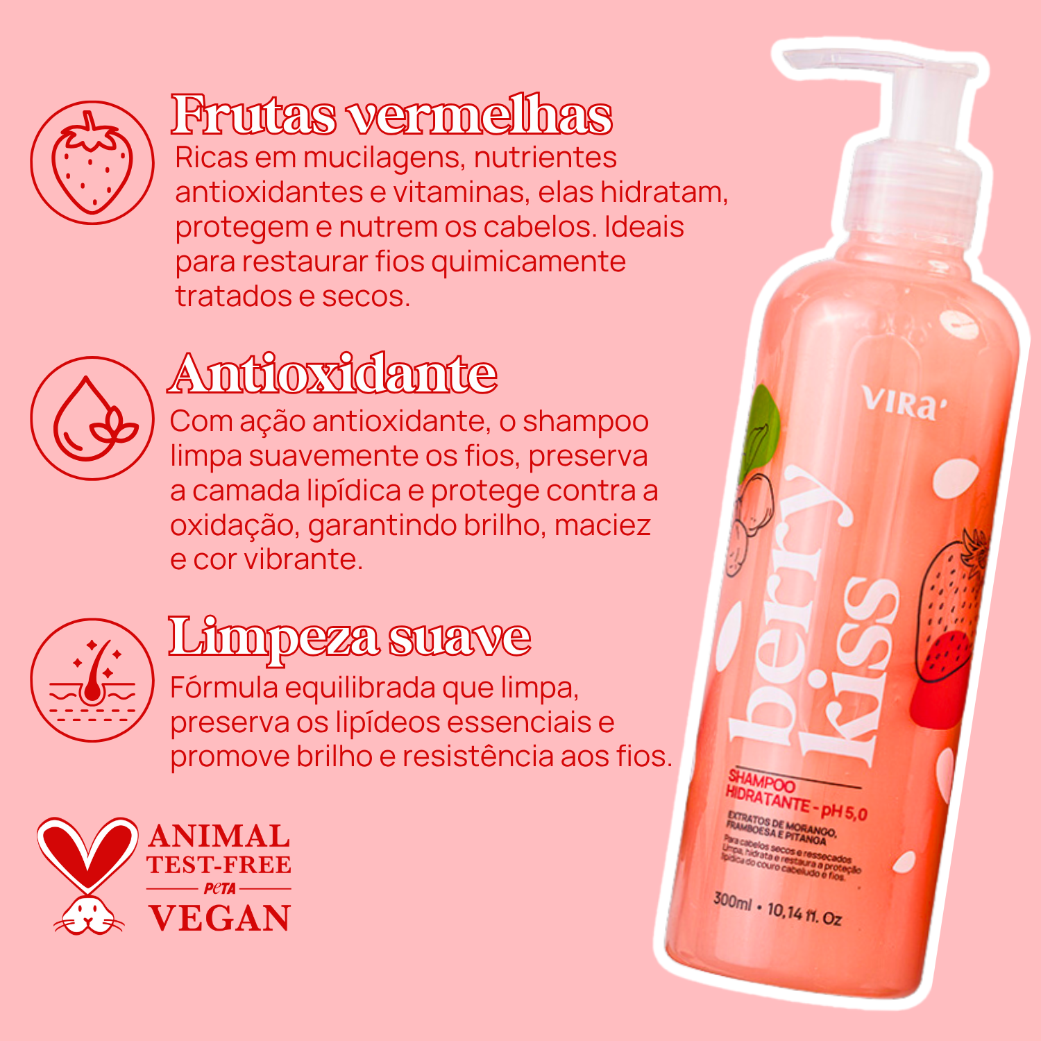 BERRY KISS SHAMPOO HIDRATANTE 300ml