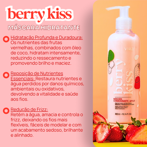 KIT BERRY KISS: shampoo + máscara condicionante hidratação 300ml