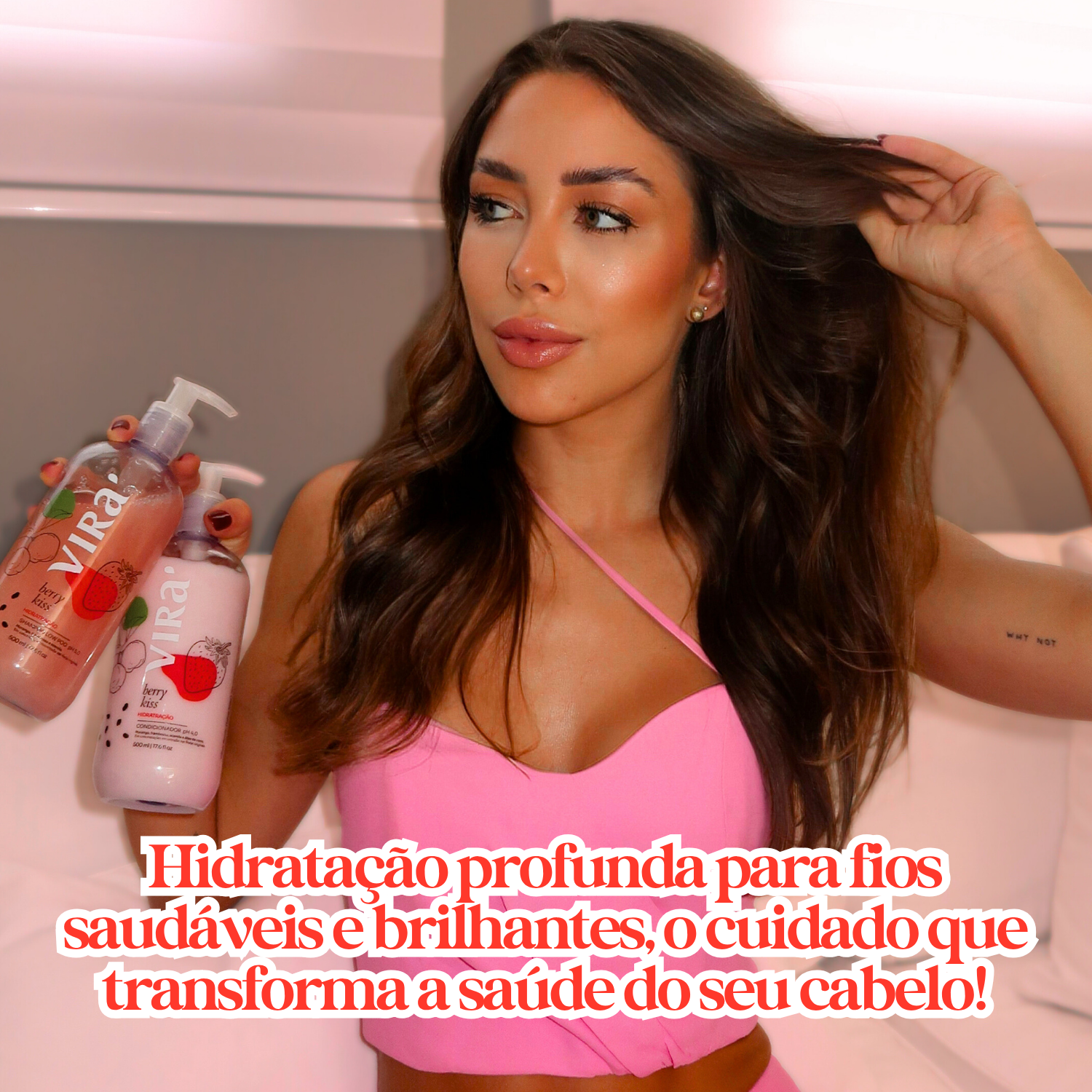 TRIO GLOW HIDRATANTE: shampoo + máscara hidratação 300ml + leave-in termoprotetor 200ml