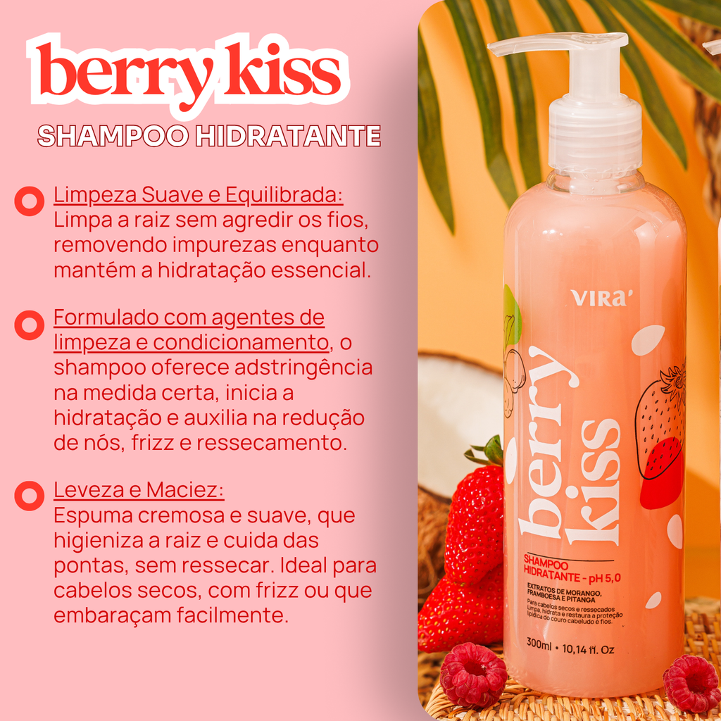 TRIO GLOW HIDRATANTE: shampoo + máscara hidratação 300ml + leave-in termoprotetor 200ml