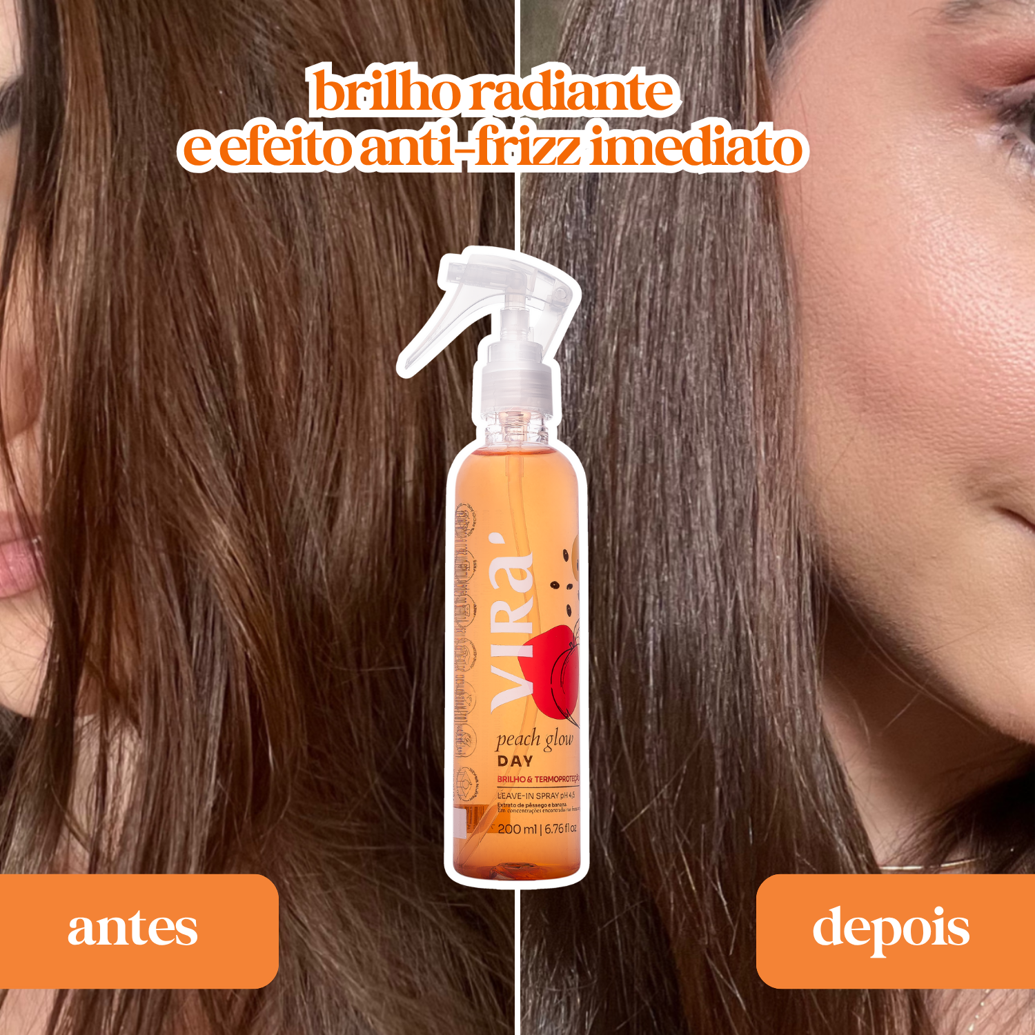 TRIO GLOW HIDRATANTE: shampoo + máscara hidratação 300ml + leave-in termoprotetor 200ml