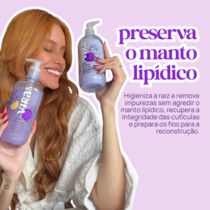 KIT GRAPE MOMENT: shampoo + máscara condicionante reconstrução 300ml