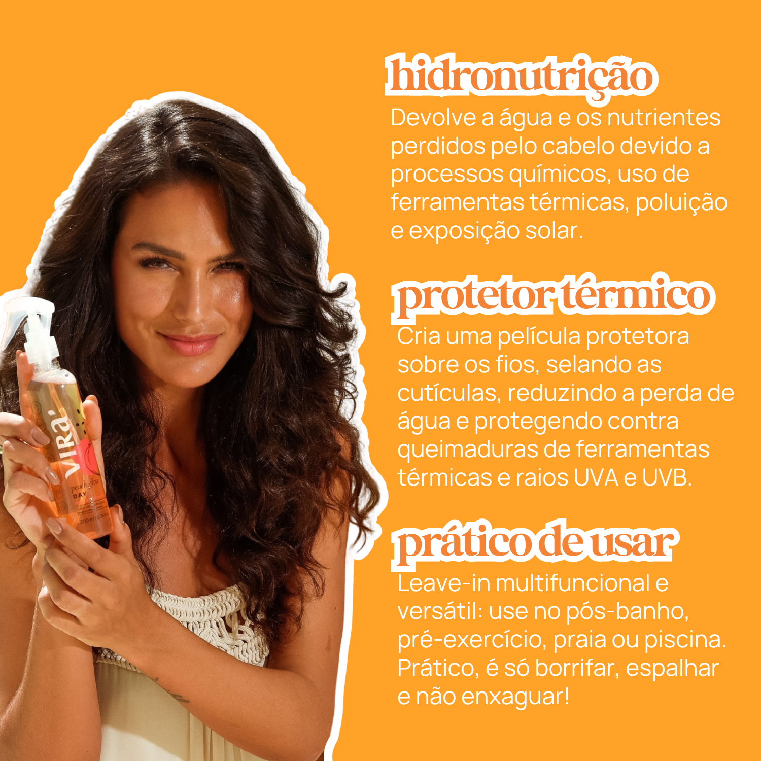 TRIO GLOW NUTRITIVO: shampoo + máscara nutrição 300ml + leave-in termoprotetor 200ml