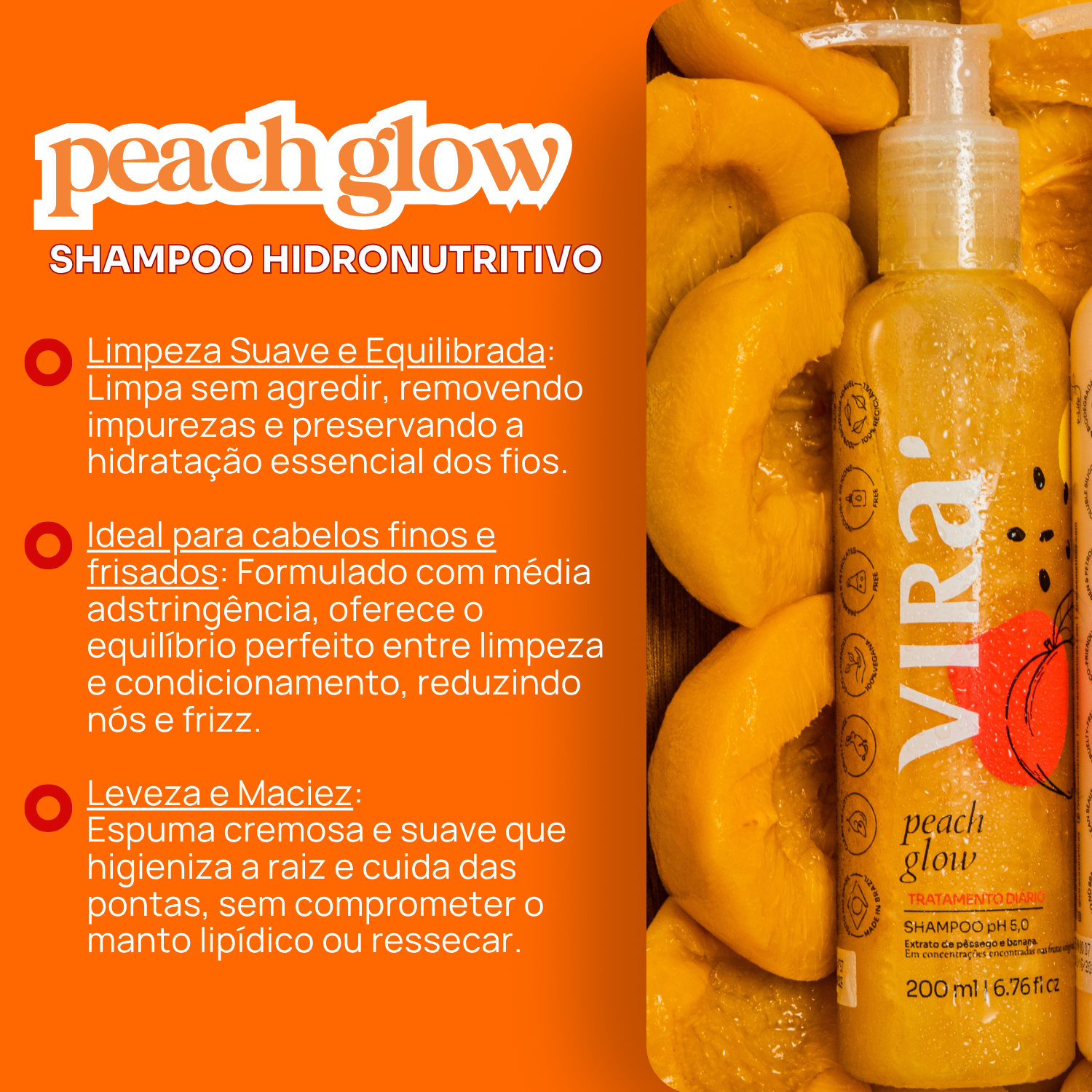PEACH GLOW SHAMPOO HIDRONUTRITIVO ANTIFRIZZ 200ml