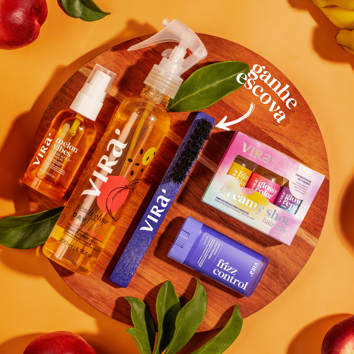 CRONOGRAMA FINALIZA & CUIDA: sérum finalizador + cera antifrizz + leave-in + trio de ampolas (+ ganhe escova)