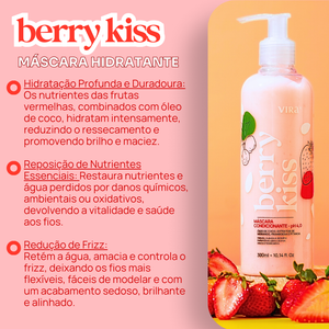 TRIO BERRY KISS: shampoo + máscara condicionante hidratação 300ml (+ 50%off no 2º shampoo)