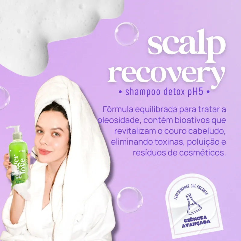 TRIO GINGER LOVE: shampoo + máscara condicionante detox hidratante 300ml (shampoo extra)